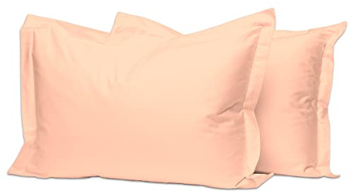 Pizuna 400 Thread Count Cotton King Pillow-Cases 2 Pack Coral Pink, 100% Long Staple Cotton Coral Pink Pillowcases, Luxurious Soft Sateen-Pillow Cover (100% Cotton Pillow cases 2-pack)