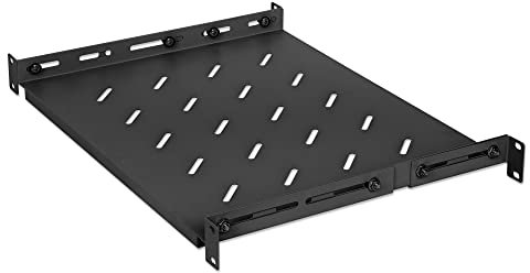 Intellinet 714082 Étagère 19 fixe avec profondeur réglable de 350 à 550 mm 1U noir