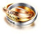 Musihy Ehering Frau, Partnerringe 316l Stainless Steel Ring Dreifarbiger Drei-Ring Drehring Gold Silber Roségold Ringgröße 5