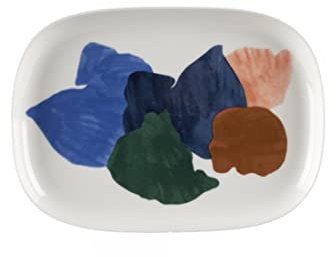 Marimekko - Teller - Pyykki - Steingut - Farbe: White-Light Blue-Green - (LxB): 23 x 32 cm