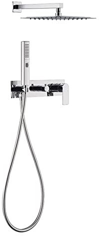 XJTNLB Miscelatore Doccia Incasso Kit Doccia con Soffione e Doccetta, Miscelatore Doccia Incasso 2 Vie Cromo