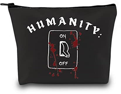 GJTIM Vampir-Show-inspiriertes Geschenk zum Ausschalten von TVD mit Reißverschluss, Make-up-Tasche, Geschenk für Vampir-Fans, Humanity-Tasche, Medium, Kosmetiktasche mit Aufdruck