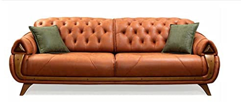 Dreisitzer Luxus 3 Sitzer Couch Polster Klassisch Sitz Sofas Zimmer Möbel Leder