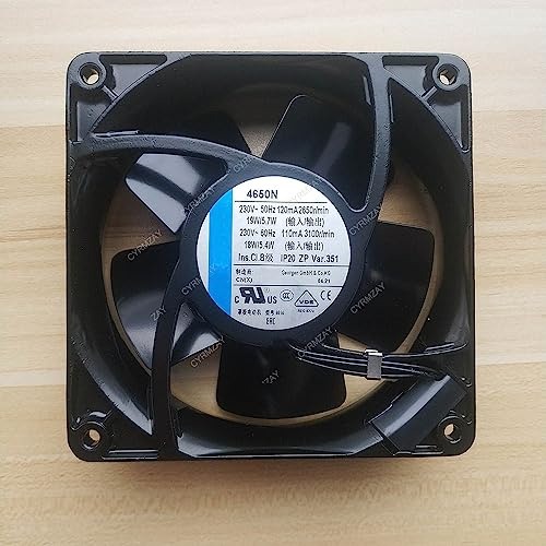 CYRMZAY Lüfter für 4650N AC 230V 50/60Hz 19W, kompatibel mit Desktop, 4-polig, Luftkühlung