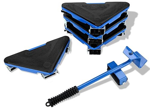 Trintion 5-teiliges Möbeltransport Set Möbeltransportrollen-Set mit 4 Möbelrollern 1 Lastenheber Belastbarkeit 200kg für Möbel große Gegenstände