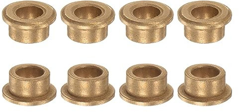 QUARKZMAN 8Stk Flansch Lager Hülse 8mm Bohrung 12mm AD 8mm Länge 2mm Flansch Dicke Bronze Buchse Selbstschmierende Gleitbuchsen Hülse für Industrieanlagen