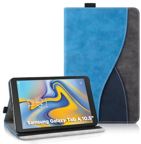 AsWant Custodia per Samsung Galaxy Tab A 10.5 2018 (SM-T590/T595/T597) - Pelle Ultra PU Case con Funzione Stand Tablet Protettiva Galaxy Tab A 10.5 (Blu)