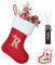 Homemari Personalisierte Weihnachtsstrümpfe mit Buchstaben 30 cm Bestickter Nikolausstrumpf Christmas Stockings Weißem Plüschbündchen Kamin hängende Ornamente Geschenkhalter für Weihnachtsbaum R