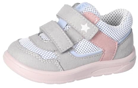 RICOSTA Mädchen Stiefel ELLI, Kinder Lauflernschuhe, Weite: Mittel, lose Einlage, waschbar,vegan, Klettstiefel, Booties, hellgrau/Blue (450), 23 EU