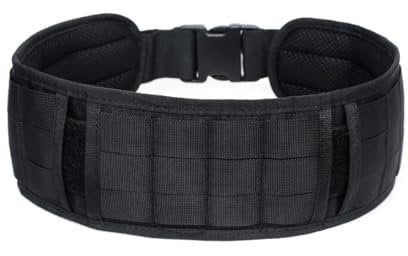 HOUSON Taktischer Gürtel, Molle Gürtel Heavy Duty Nylon Gürtel Tactical Belt für Outdoor, Wandern, Camping, Jagd, Reisen Schwarz