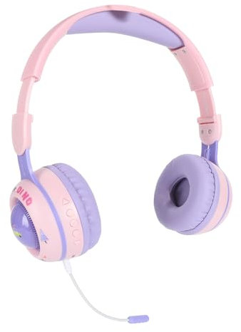 Annadue Écouteurs Bluetooth HiFi Stéréo sans Fil Bluetooth sur L'oreille, Casque de Jeu Filaire Pliable avec Micro Amovible pour Garçons Filles Adolescents (Violet)