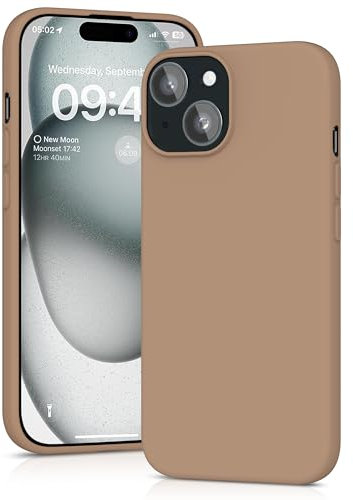 YATWIN Silicone Case for iPhone 15, Soft-Touch, Shockproof, DustProof, Antiskid Full Body Armour Phone Cover for Apple iPhone 15 - Milk Tee