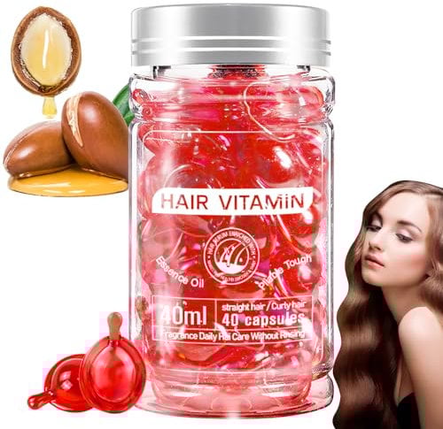 Capelli Vitamina Serum Capsule Capsule per la Cura dei Capelli, Migliora la Secchezza Effetto Capelli Capsule Idratante Anti Frizz Riparazione dei danni dei Capelli Olio Essenziale (Stile A)