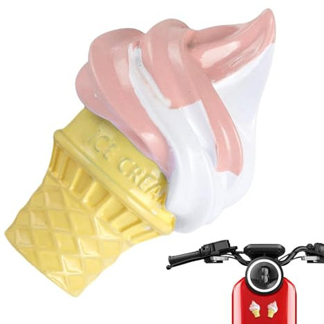 LearnLyrics Motorrad-Zubehör-Dekoration, Motorrad-Hut-Zubehör,Fallendes Eiscreme-Parodie-Motorrad-Ornament | Lustige Verzierung für Fahrrad-Auto-Armaturenbrett-Dekorationen
