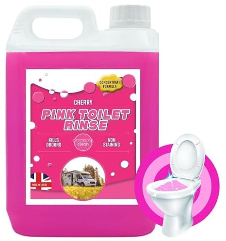 Powerful Pink Disinfectant For Portable Toilets & Motor Homes Concentrated Formula Targets Bad Odours (2, 5 Litres)