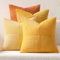 MIULEE 4er Set Kordsamt Kissenbezug Patchwork Kissenhülle Weich Dekokissen Modern Unsichtbarer Reißverschluss Sofakissen Zierkissen für Sofa Wohnzimmer Schlafzimmer Orange Serie 50x50 cm