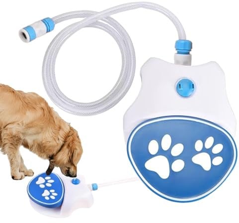 Dog Water Fountain Step on,Easy Activated Dog Water Fountain - Dog Water Toy Drinking Sprinkler, Easy Activated Dog Water Fountain with Soft Hose for Large Dog