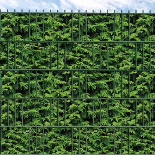 M-tec print® Sichtschutzstreifen bedruckt | Leyland Hecke, 3er Pack | fotorealistisch, Premiumqualität