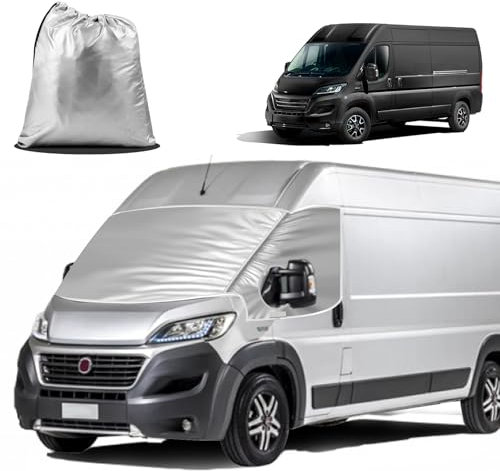 MaxAwe für FIAT Ducato 2006-2024 Auto Windschutzscheiben Abdeckung, Wasserdicht Sonnenschutz Frontscheibe Thermomatten, Blackout Anti-UV/Frost/Ice/Staub Wrap Cover Sonnenblenden für Frontscheibe