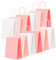 NADSSJL 30 Stück Geschenktüten in Rosa Papiertüten, Kraftpapiertüten mit Henkeln, ideal zum Einkaufen, für Hochzeiten, Verpackungen, Partys, Geburtstage oder Weihnachten, 15 x 8 x 21 cm