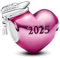 PHCLASY 2025 Abschluss Pink Herz Charms-Anhänger Kompatibilität für Armband Schulabschluss Charm Women's