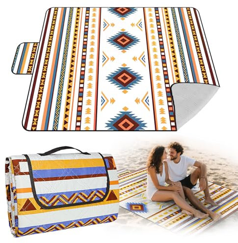 BBWELL Picknickdecke 200 x 200 cm,Extra Groß Outdoor Stranddecke,Campingdecke mit Tragegriff für 4-6 Personen,Tragbare Waschbar Strandunterlage Picknickdecke für Trocken Strand,BBQ,Picknick,Wandern