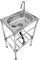 Lavello in Acciaio Inox Indipendente, Lavello da Lavoro Commerciale a una Vasca, Lavabo da Esterno per Garage Officina Lavanderia Campeggio (Acciaio inossidabile,53 x 38 x 83cm)