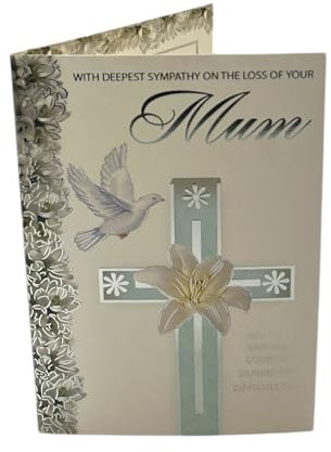 Trauerkarte Loss Of Your Mum (in englischer Sprache), Motiv Taube und Grenzüberschreitung