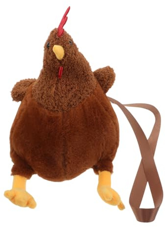 HORIALENCE Kreativer Plüsch-hühnchen Umhängetasche Lustiger Henne Crossbody Tasche Einzigartiger Schulterbeutel für Mädchen Frauen Kinder Süße Hühnchen-Geldbeutel für Alltag