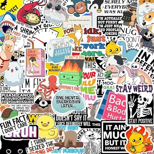 130PCS Lustige Aufkleber für Erwachsene, Graffiti Anime Aufkleber für Laptop, Kindle, Motorrad, Snowboard, Tagebuch, Fahrrad, Skateboard, Koffer, Wasserfeste Vinyl Aufkleber