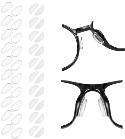 JYNVO 40 pezzi naselli autoadesivi per occhiali, cuscinetti antiscivolo per occhiali, naselli in silicone per occhiali, per tutti i tipi di occhiali da vista