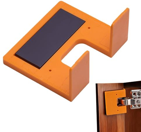 Xvilmaun Door Hinge Adjustment Tool | Magnetic Precise Fixing Plates - Cabinet Hinge Jig | for Home Garage Frame Panel Drawer Deck Installation Mounting Drilling Boring Cutting