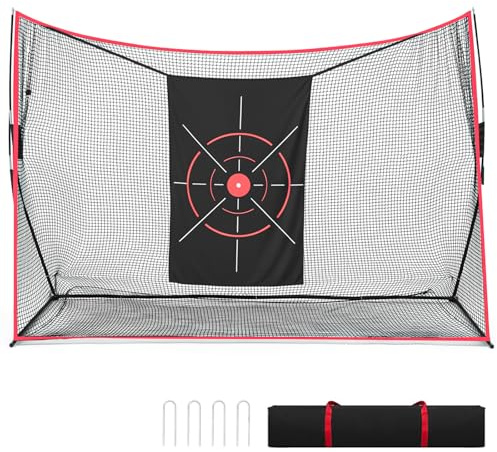 Capsste Golf Practice Net for Backyard, 10x7 FT Large Golf Net with Frame and Carry Bag, Ideal for Driving, Chipping, Pitching and Swing Training, Indoor Outdoor Use (10x7ft with Target)