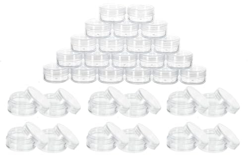 50PCS 0.35Oz 10ML Vide Vide Contenant cosmétique en Plastique réutilisable Pot Pot Case Voyage Bouteille boîte avec Couvercle scellé pour crème échantillon Le Fard à paupières