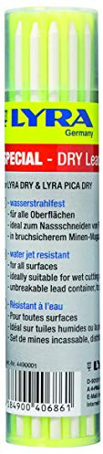 Lyra Bleistiftminen, 10 Stück, Mine weiß, für alle Oberflächen geeignet, Farbe abwischbar – 4490001