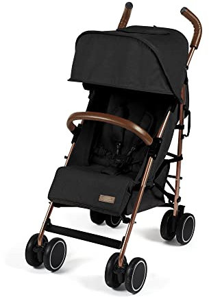Poussette Découverte Ickle Bubba | Légère et portable | Technologie pli compact pour faciliter le transport et le stockage | Capuche et protection anti-pluie extensibles UPF 50+ | noir/rose