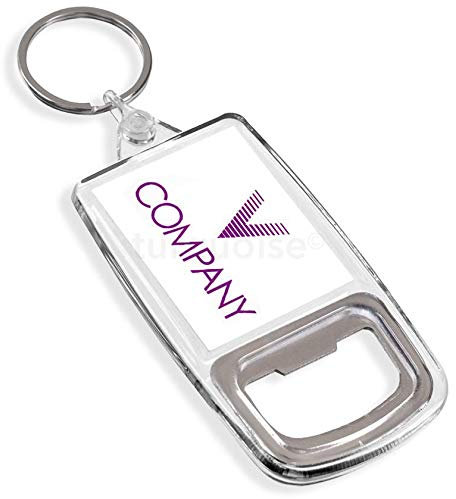 Turquoise Personalised Photo Promotional Custom Business Bottle Opener Keyring 45 x 35 mm | Passport Size (Pack of 100)