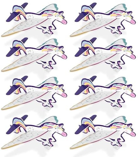 Partygeschenke - Einhorn-Segelflugzeug - 8er-Pack