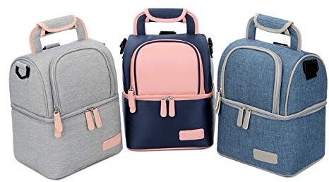 Mengshen La Leche Materna Bolsa para Enfriar biberones/Bolsa de Leche para bebés a Prueba de Agua Congelador/Mochila de Viaje para mamá/Lonchera portátil con Aislamiento térmico (Azul)