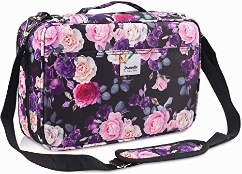 Shulaner 300 Slots Federmäppchen Hält 300 Bleistifte oder 200 Gelschreiber mit Reißverschluss Verschluss Nylon Pen Organizer mit große Kapazität Coloured Pencil Case - Purpur Rosa Rose