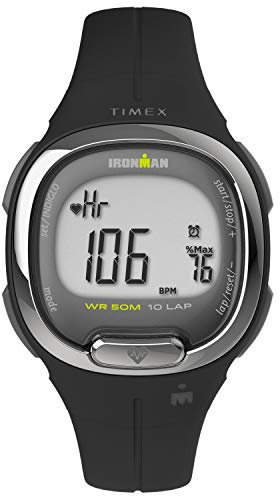 Timex Ironman Transit Damen-Armbanduhr, 33 mm, schwarzes, zweiteiliges Kunstharzarmband, digitales Zifferblatt, schwarzes Gehäuse TW5M40500