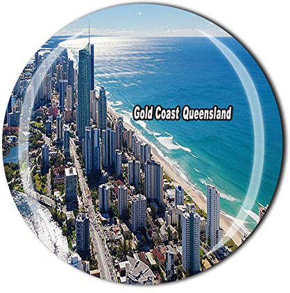 Gold Coast Queensland Australia Fridge Magnet Crystal Tourist Souvenir Gift Collection Refrigerator Magnetic Sticker