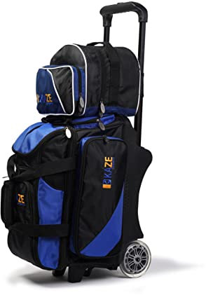 KAZE SPORTS 2 Ball-Bowling-Roller + 1 Ball Ersatztasche (blau-schwarz)