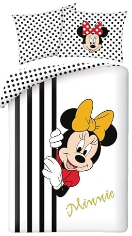 Minnie Mouse bettwäsche,140x200cm + 70x90cm, 100% Baumwolle, Minnie Maus