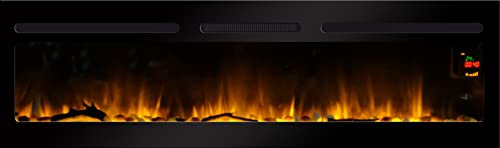 CHEMIN'ARTE Elektrokamin Elysee 3XL 150cm | 2in1 Wand- oder Einbaukamin mit Flammeneffekt | Elektro Heizung 2000W | Kamin mit Fernbedienung, Startsteuerung, Timer & Thermostat | Schwarz
