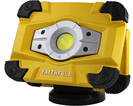 Faithfull Rechargeable LED Work Light/Emergency Light Powerbank Feature. Detachable Magnetic Base 20W - 2000 Lm