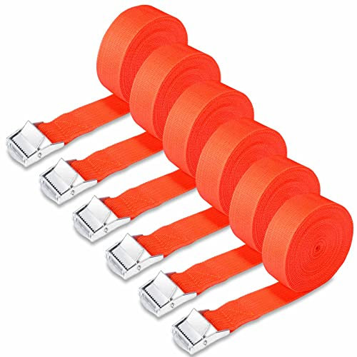 Vegena Correas tensoras con Cierre de sujeción de 3 m, 6 Unidades, Correas de Amarre Ajustables, Correas de fijación, Correas de fijación para Bicicleta, Motocicleta, Paquetes de Equipaje, Camping