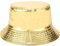 XYIYI Trendy Metallic Gold Schwarz Sonnenhut Reversible Fischerhüte Strandhut für Frauen Männer