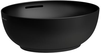 LAUFEN Il Bagno Alessi Waschtisch-Schale, mit Überlauf, 45x40cm, inkl. Ablaufventil Klick-Klack, H8189767161091, Farbe: Schwarz Matt