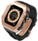 AHNHSKY 316L Stainless Steel Case with Band for Apple Watch Ultra 2/Ultra 49mm Titanium, Luxury Rugged Military Protective Metal Cover Tactical Heavy Duty Protection Strap for Men iWatch, Gold